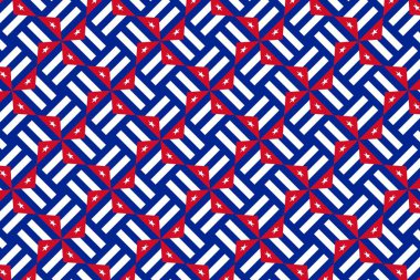 Küba bayrağının renklerinde basit geometrik desen