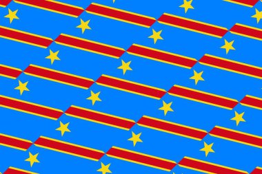 Demokratik Kongo Cumhuriyeti bayrağının renklerinde basit geometrik desen