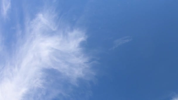 Minces Cirrus Dans Ciel Bleu Laps Temps Vidéo Ciel Nuageux — Video