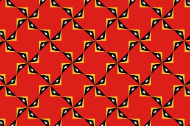Doğu Timor bayrağının renklerinde basit geometrik desen