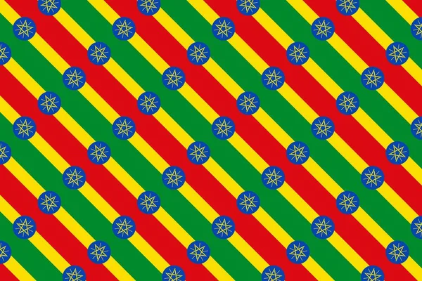 埃塞俄比亚国旗颜色的简单几何图案 — 图库照片
