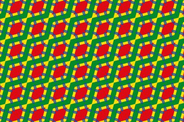 Etiyopya bayrağının renklerinde basit geometrik desen