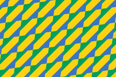 Gabon bayrağının renklerinde basit geometrik desen