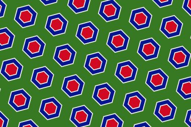 Gambiya bayrağının renklerinde basit geometrik desen