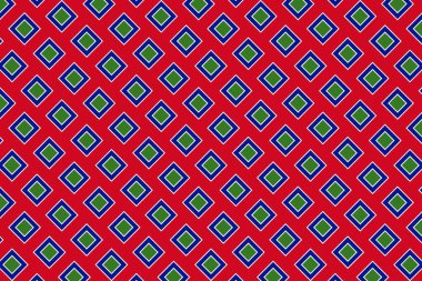 Gambiya bayrağının renklerinde basit geometrik desen