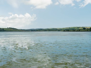 Yuvarlanan yeşil tepeler uzak kıyılarda..