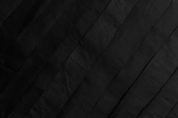 Gros Plan Tissu Noir Rayures Synthétiques Froissées Contexte Abstrait — Photo