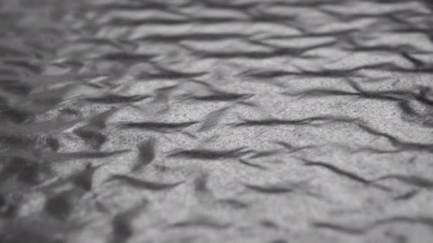 Gray Corrugated Wavy Wrinkled Paper Close Macro Dolly Shot — Stock Video