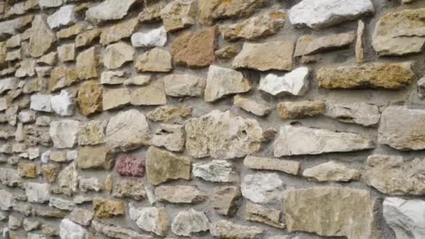 Ancient Antique Stone Wall Close Antiquity Texture — Stock Video