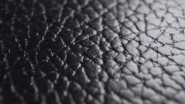 Wrinkled Structure Faux Leather Notebook Cover Macro Dolly Shot — Stock Video