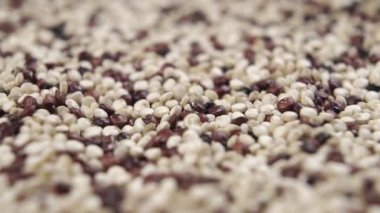 Çiğ organik kinoa Macro tohumu. Döndürme