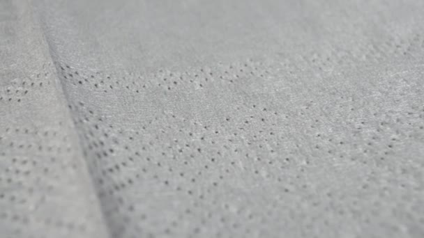 Texture Pointillée Relief Serviette Papier Gris Macro Dolly Shot — Video