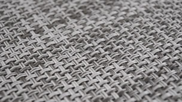 Wicker Gray Plastic Surface Texture Macro Shot Dolly Shooting — Stock Video