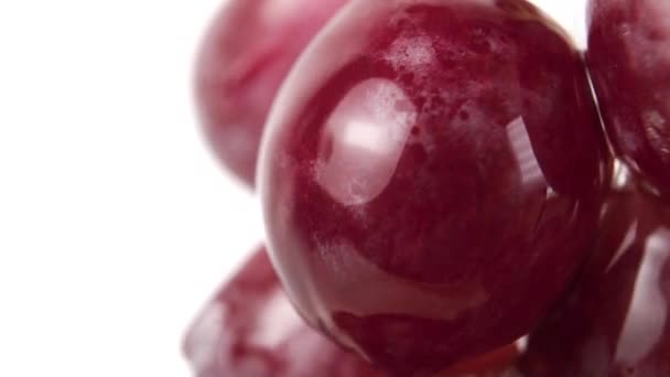 Een Stroom Helder Water Giet Rijpe Rode Druiven Slow Motion — Stockvideo