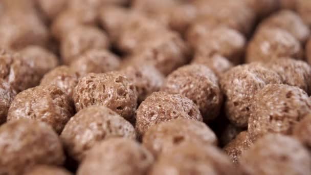 Des Céréales Chocolat Croquantes Des Boules Flocons Texturés Macro Dolly — Video