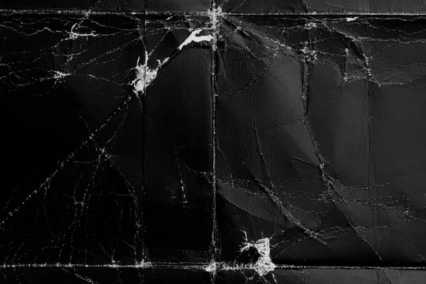 Cartón Plegado Negro Abstracto Con Arrugas Pliegues Arrugados Viejo Papel — Foto de Stock