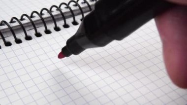 Kırmızı keçeli kalemle 2022 'yi deftere yazmak. Kapatın. Gelecek yıl için hedefler ve hedefler kavramı