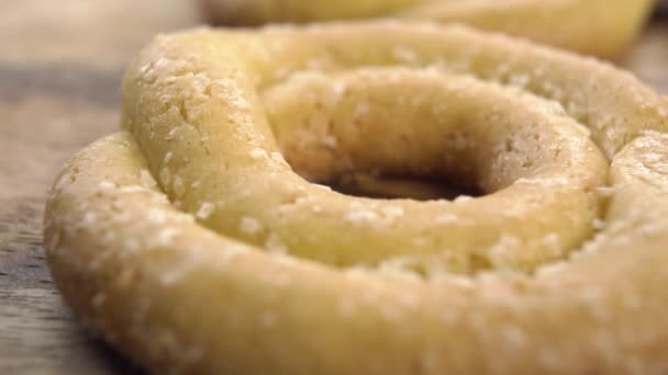 Homemade Biscuits Sugar Sprinkles Macro Dolly Shot — Stock Video