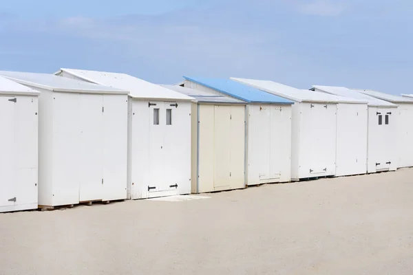 Row Closed White Beach Houses North Sea Coast — Stock Photo, Image