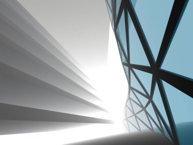 Mimari sanat konseptinde soyut çizgiler, minimum geometrik şekiller. 