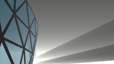 Mimari sanat konseptinde soyut çizgiler, minimum geometrik şekiller. 