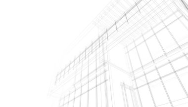 Mimari sanat konseptinde soyut çizgiler, minimum geometrik şekiller. 