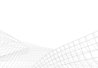 Mimari sanat konseptinde soyut çizgiler, minimum geometrik şekiller. 