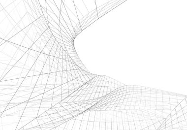 Mimari sanat konseptinde soyut çizgiler, minimum geometrik şekiller. 