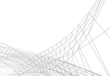 Mimari sanat konseptinde soyut çizgiler, minimum geometrik şekiller. 