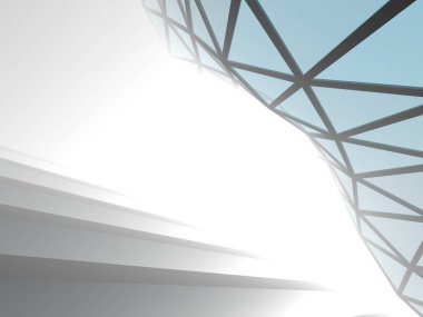 Mimari sanat konseptinde soyut çizgiler, minimum geometrik şekiller. 