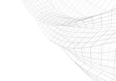 Mimari sanat konseptinde soyut çizgiler, minimum geometrik şekiller. 