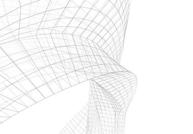 Mimari sanat konseptinde soyut çizgiler, minimum geometrik şekiller. 