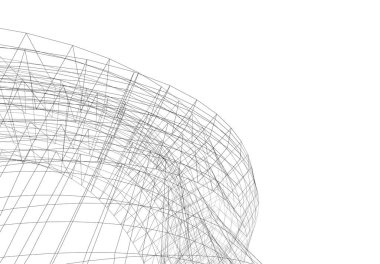 Mimari sanat konseptinde soyut çizgiler, minimum geometrik şekiller. 