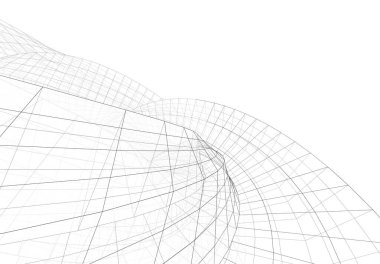 Mimari sanat konseptinde soyut çizgiler, minimum geometrik şekiller. 