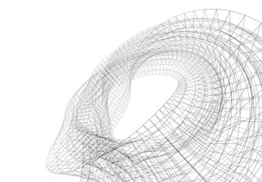 Mimari sanat konseptinde soyut çizgiler, minimum geometrik şekiller. 