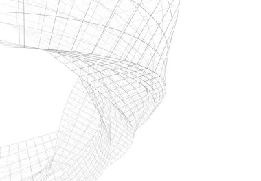 Mimari sanat konseptinde soyut çizgiler, minimum geometrik şekiller. 