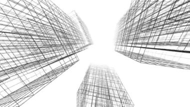 minimal 3d mimari şekillerde hareket etmek