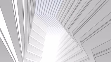 minimal 3d mimari şekillerde hareket etmek