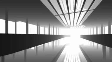 minimal 3d mimari şekillerde hareket etmek