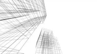 minimal 3d mimari şekillerde hareket etmek