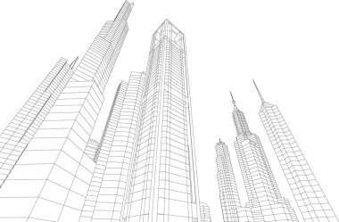 Mimari sanat konseptinde soyut çizgiler, minimum geometrik şekiller. 