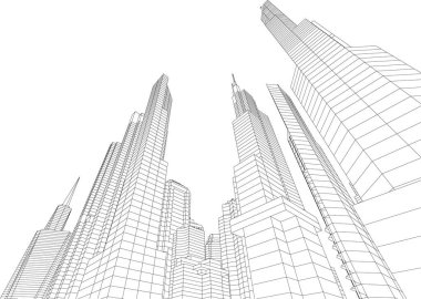 Mimari sanat konseptinde soyut çizgiler, minimum geometrik şekiller. 