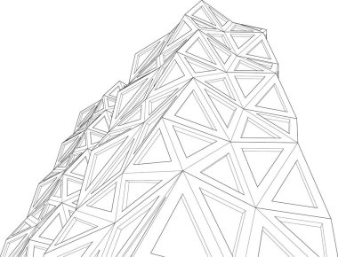 Mimari sanat konseptinde soyut çizgiler, minimum geometrik şekiller. 