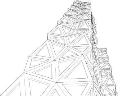 Mimari sanat konseptinde soyut çizgiler, minimum geometrik şekiller. 