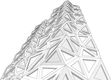 Mimari sanat konseptinde soyut çizgiler, minimum geometrik şekiller. 