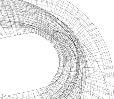 Mimari sanat konseptinde soyut çizgiler, minimum geometrik şekiller. 