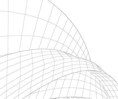 Mimari sanat konseptinde soyut çizgiler, minimum geometrik şekiller. 