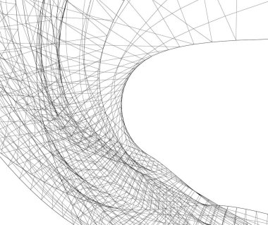 Mimari sanat konseptinde soyut çizgiler, minimum geometrik şekiller. 