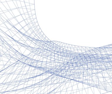 Mimari sanat konseptinde soyut çizgiler, minimum geometrik şekiller. 