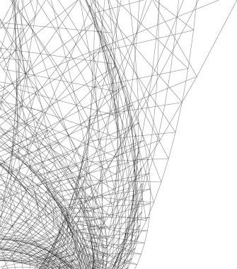 Mimari sanat konseptinde soyut çizgiler, minimum geometrik şekiller. 